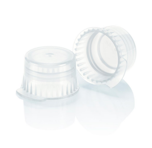 Snap cap, Translucent Clear, Low Density Polyethylene (LDPE) for 12/13 mm Vacuum and Test Tubes, 1000/Pack, Globe Scientific, 113142C