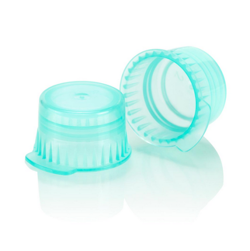 Snap cap, Translucent Green, Low Density Polyethylene (LDPE) for 12/13 mm Vacuum and Test Tubes, 1000/Pack, Globe Scientific, 113142G