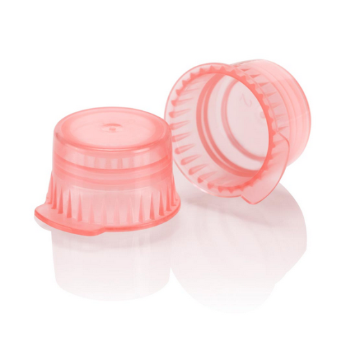 Snap cap, Translucent Red, Low Density Polyethylene (LDPE) for 12/13 mm Vacuum and Test Tubes, 1000/Pack, Globe Scientific, 113142R