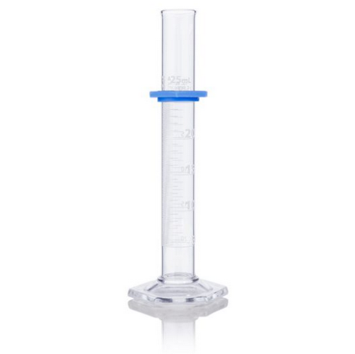 Cylinder, Graduated, Globe Glass, 25 mL, Class A, To Deliver (TD), Dual Graduations, ASTM E1272, 6/CS, Globe Scientific, 8300025