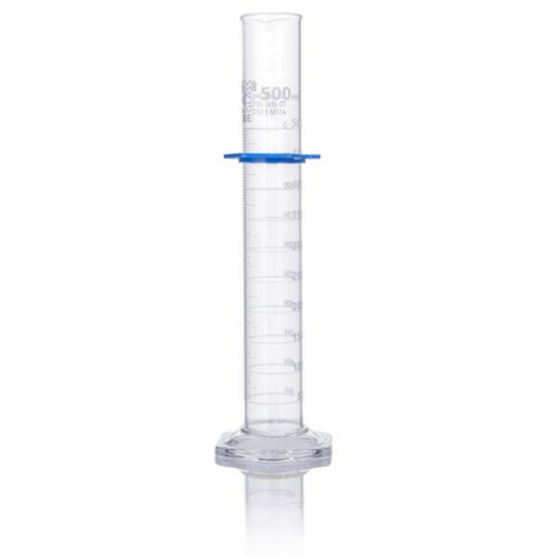 Cylinder, Graduated, Globe Glass, 500 mL, Class B, To Deliver (TD), Dual Graduations, ASTM E1272, 8/CS, Globe Scientific, 8330500