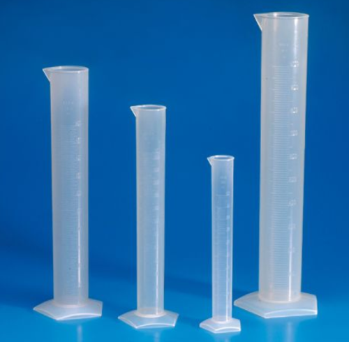 Graduated Cylinder, Polymethylpentene (PMP) (TPX), Molded Graduations, 250 mL, 12/CS, Globe Scientific, 601574