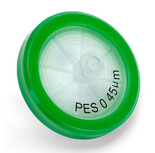 Syringe Filter, Polyethersulfone (PES) Membrane, 0.45 Micrometers Porosity, 30 mm Diameter, Polypropylene (PP) Housing, Non-Sterile, Bulk Packed, 1000/CS, Globe Scientific, SF-PES-4530