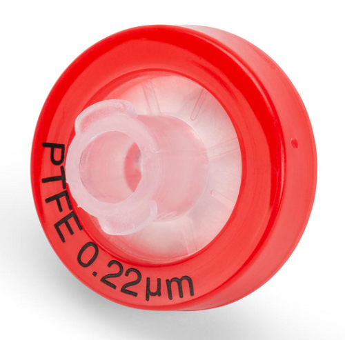 Syringe Filter, Polytetrafluoroethylene (PTFE) Hydrophilic Membrane, 0.22 Micrometers Porosity, 13 mm Diameter, Polypropylene (PP) Housing, Non-Sterile, Bulk Packed, 1000/CS, Globe Scientific, SF-PTFE-2213
