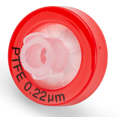 Syringe Filter, Polytetrafluoroethylene (PTFE) Hydrophobic Membrane, 0.22 Micrometers Porosity, 13 mm Diameter, Polypropylene (PP) Housing, Non-Sterile, Bulk Packed, 1000/CS, Globe Scientific, SF-PTFE-H-2213