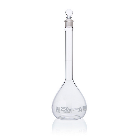 Flask, Volumetric, Globe Glass, 250 mL, CLASS A, TO CONTAIN (TC), ASTM E288, 12/CS, Globe Scientific, 8200250