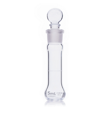 Flask, Volumetric, Wide Mouth, Globe Glass, 5 mL, CLASS A, TO CONTAIN (TC), ASTM E288, 12/CS, Globe Scientific, 8230005