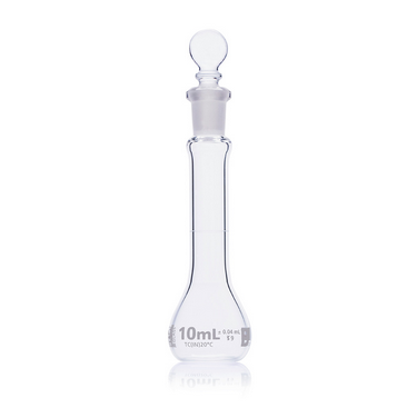 Flask, Volumetric, Globe Glass, 10 mL, Class B, To Contain (TC), ASTM E288, 12/CS, Globe Scientific, 8250010