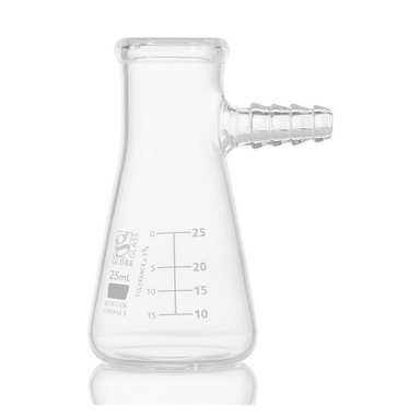 Flask, Filter, Globe Glass, 25 mL, Dual Graduations, ASTM E1406, 18/CS, Globe Scientific, 8450025