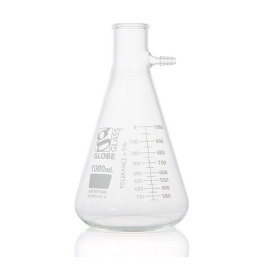 Flask, Filter, Globe Glass, 1000 mL, Dual Graduations, ASTM E1406, 12/CS, Globe Scientific, 8451000