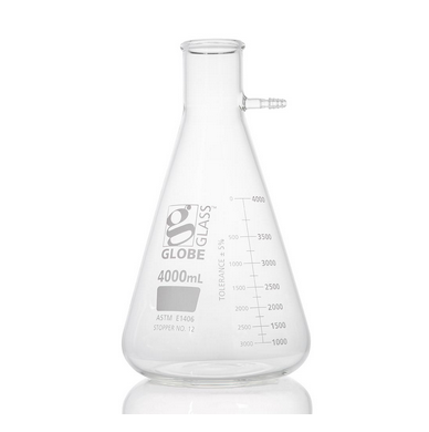 Flask, Filter, Globe Glass, 4000 mL, Dual Graduations, ASTM E1406, EA, Globe Scientific, 8454000