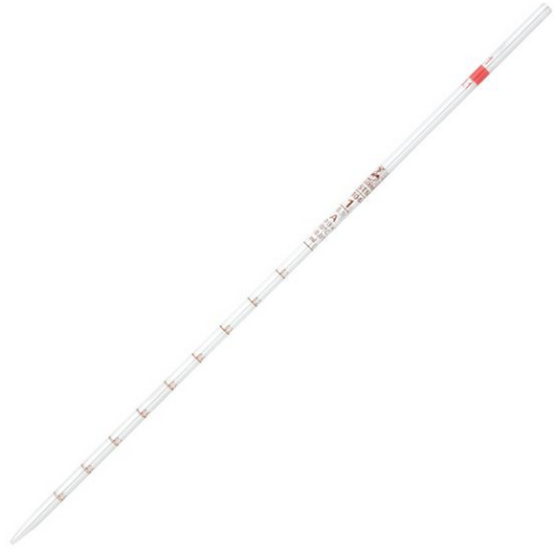 Pipette, Serological, Glass, Reusable, 1 mL, Class A, To Deliver (TD), 0.1 mL Graduations, Red Band, 12/CS (in 2 Boxes of 6), Globe Scientific, 8500001