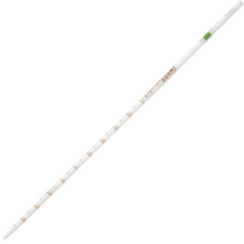 Pipette, Serological, Glass, Reusable, 2 mL, Class B To Deliver (TD),0.1 mL Graduations, Green Band, ASTM E1044, 12/CS (in 2 Boxes of 6), Globe Scientific, 8510002
