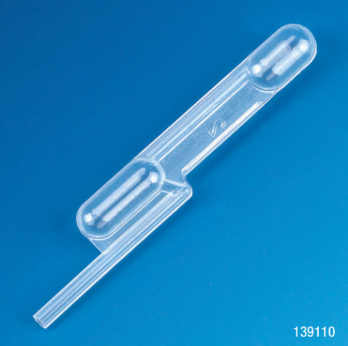 Transfer Pipet, Exact Volume, 50 microliters (0.05 mL), 59 mm Long, 5000/CS (10 PKs of 500), Globe Scientific, 139110
