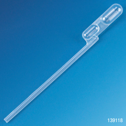 Transfer Pipet, Exact Volume, 250 microliters (0.25 mL), 102 mm Long, 5000/CS (10 PKs of 500), Globe Scientific, 139118