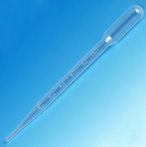 Transfer Pipet, 7.0 mL, Large Bulb, Graduated to 3 mL, 155 mm, STERILE, 100/PK, Globe Scientific, 135138-100