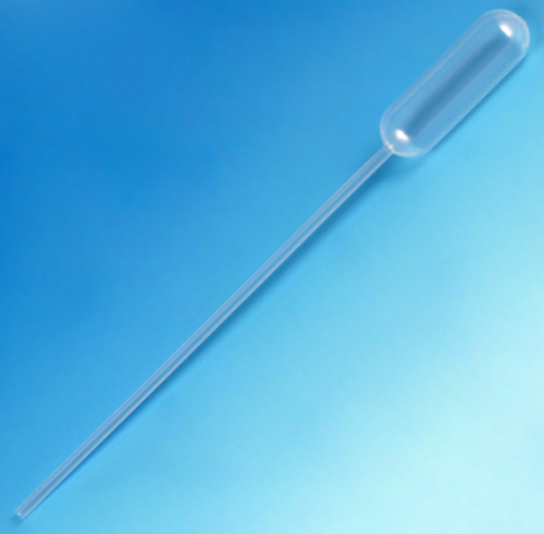 Transfer Pipet, 4.5 mL, Narrow Stem, Long, 155 mm, STERILE, 500/CS (25 PKs of 20), Globe Scientific, 136030-S20