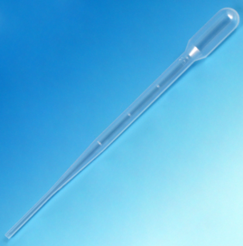 Transfer Pipet, 5.0 mL, Blood Bank, Graduated to 2 mL, 155 mm, STERILE, Individually Wrapped, 500/CS (5 PKs of 100), Globe Scientific, 137040-S01