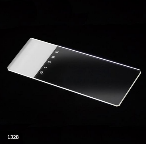 Microscope Slides, Glass, 25 x 75 mm, 90 Degree Ground Edges with Safety Corners, Frosted, 1 End, Both Sides, 1440/CS (20 PKs of 72), Globe Scientific, 1328