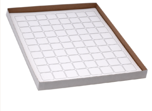Label Sheets, Cryo, 25 x 25 mm, for Microscope Slides, 20 Sheets, 80 Labels per Sheet, White, 1600/PK (20 SHEETS OF 80), Globe Scientific, LCS-25X25W