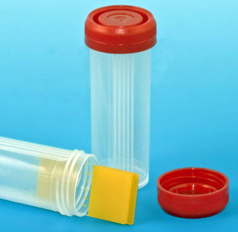 Slide Mailer, Polypropylene, Red Screwcap, for 4 Slides, 500/CS, Globe Scientific, 513068