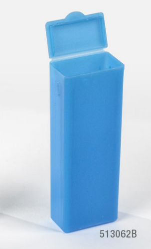 Slide Mailer, Polypropylene, Flip Top, for 5 Slides, Blue, 1000/CS (in 10 PKs of 100), Globe Scientific, 513062B
