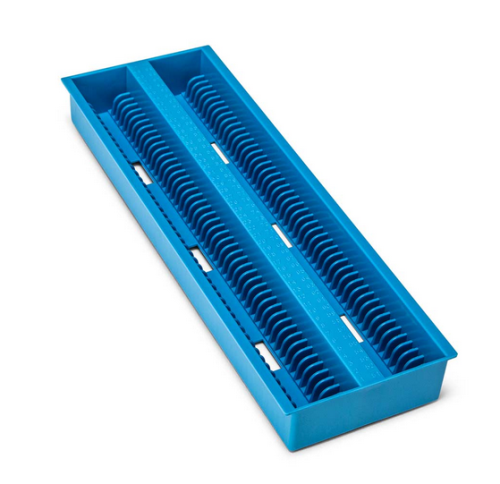 Slide Draining Tray, 100-Place for up to 200 Slides, ABS, Blue, EA, Globe Scientific, 513252B-1