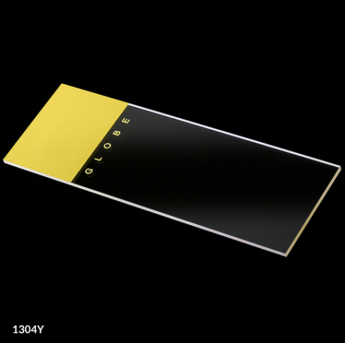 Microscope Slides, Glass, 25 x 75 mm, 90 Degree Ground Edges, Yellow Frosted, 144/PK (2 Boxes of 72), Globe Scientific, 1304Y-144