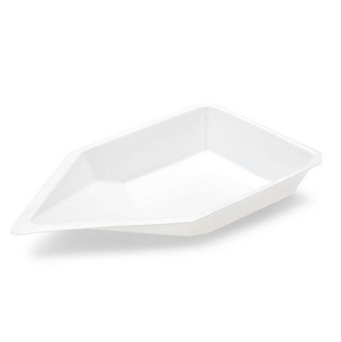 Weighing Boat Vessel, Plastic, with Pour Spout, Antistatic, PS, White/Natural, 120 mL, 4000/CS (16 Bags of 250), Globe Scientific, 3628