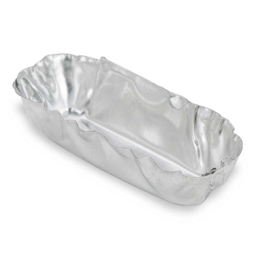 Aluminum Micro Weigh Dish, Rectangle, 25 mm L x 7 mm W x 7 mm H, 1.12 mL, 4200/CS (42 Bags of 100), Globe Scientific, 8326