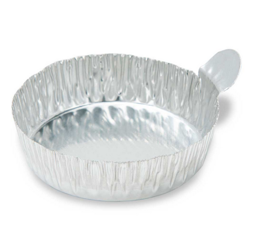 Aluminum Dish, 50 mm, 1.0 g (20 mL), Crimped Side with Tab, 1000/CS (10 PKs of 100), Globe Scientific, 8305