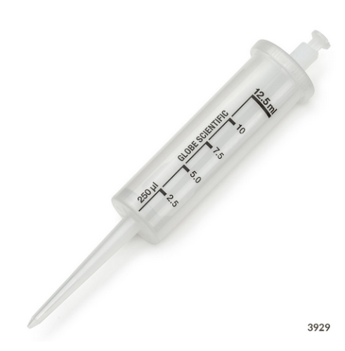 Diamond RV-Pette PRO Dispenser Tip for Repeat Volume Pipettors, 12.5 mL, 3000/CS, Globe Scientific, 3929