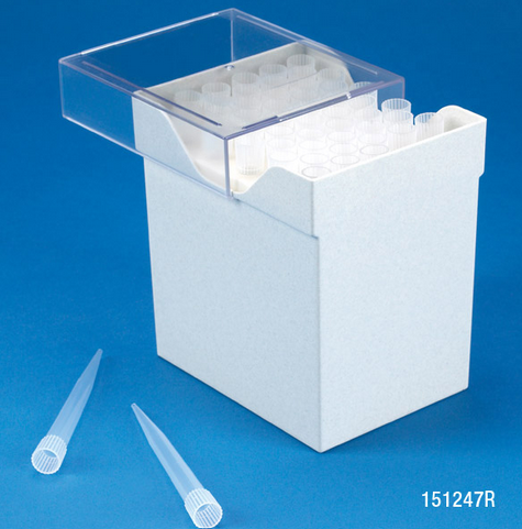 Pipette Tip, 5000 microliter (5 mL), Natural, for use with Biohit Proline & Eppendorf Research, 200/CS (4 Racks of 50), Globe Scientific, 151247R