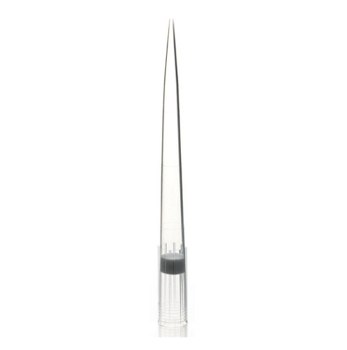 Filter Pipette Tip, 1 - 1250 microliter, Certified, Universal, Low Retention, Graduated, Natural, 98 mm, Extended Length, STERILE, 5760/CS (10 Boxes of 6 Racks of 96), Globe Scientific, 150838