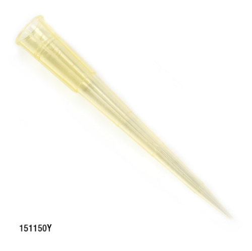 Pipette Tip, 1 - 200 microliter, Certified, Universal, Graduated, Yellow, 54 mm, 9600/CS (10 Boxes of 10 Refill Plates of 96), Globe Scientific, 151150YRF