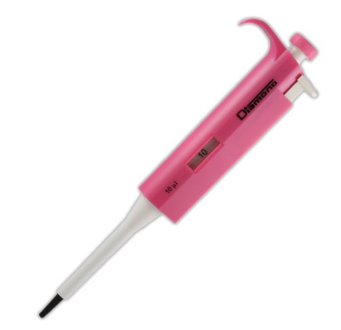 Pipette, Diamond, Fixed Volume, 10 microliter, Pink, Globe Scientific, 3302-10