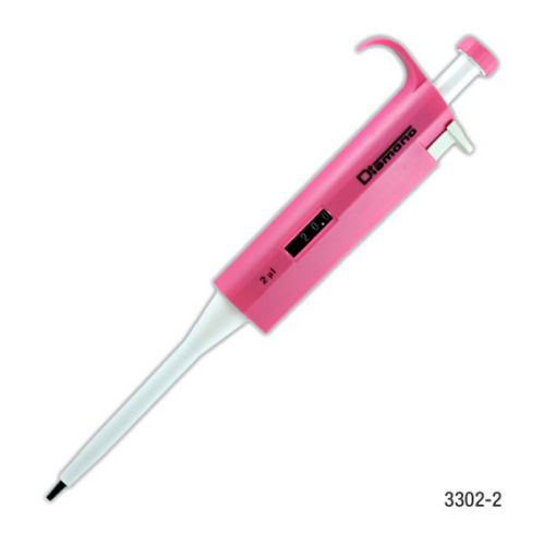 Pipette, Diamond, Fixed Volume, 2 microliter, Pink, Globe Scientific, 3302-2