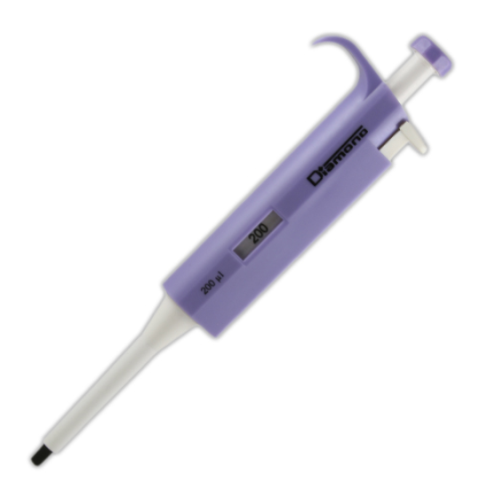 Pipette, Diamond, Fixed Volume, 200 microliter, Lavender, Globe Scientific, 3302-200