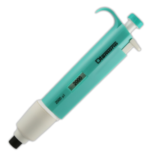 Pipette, Diamond, Fixed Volume, 2000 microliter (2 mL), Light Green, Globe Scientific, 3302-2000