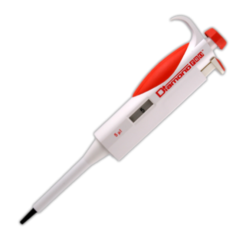Pipette, Diamond PRO, Fixed Volume, 5 microliter, Pink, Globe Scientific, 3312-5