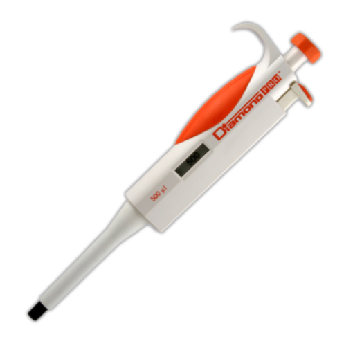 Pipette, Diamond PRO, Fixed Volume, 500 microliter, Orange, Globe Scientific, 3312-500