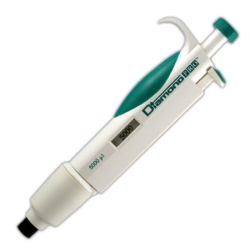 Pipette, Diamond PRO, Fixed Volume, 5000 microliter (5 mL), Light Green, Globe Scientific, 3312-5000