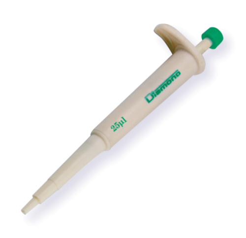 Pipette, Diamond Jr., 25 microliter, Green, Autoclavable, Globe Scientific, 3322-25