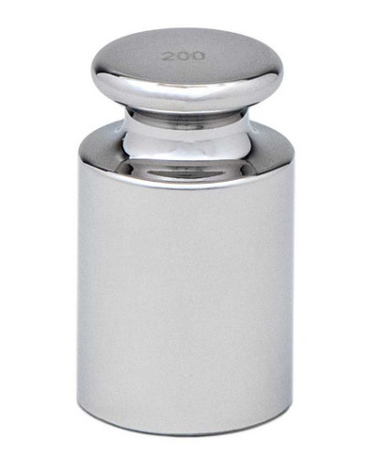 Calibration Weight, 200 g, OIML Class E2, Includes ISO 17025:2017 Certificate of Calibration, Globe Scientific, GB-E2-200G-C