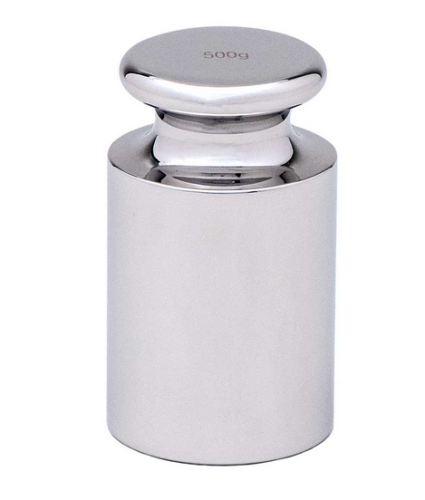 Calibration Weight, 500 g, OIML Class F1, Includes ISO 17025:2017 Certificate of Calibration, Globe Scientific, GB-F1-500G-C