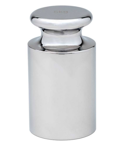 Calibration Weight, 5 kg, OIML Class F1, Includes ISO 17025:2017 Certificate of Calibration, Globe Scientific, GB-F1-5KG-C