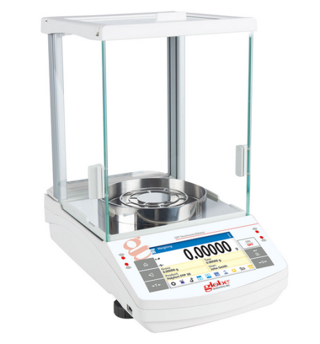 Balance, Analytical, Touchscreen, 82/220 g x 0.01/0.1 mg, Internal Calibration, 100-240 V, 50-60 Hz, Includes ISO/IEC 17025:2017 Calibration Certificate, Globe Scientific, GBT-225C-CT