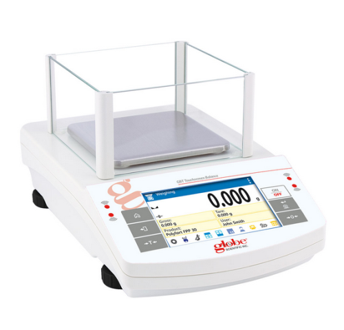 Balance, Precision, 1000 g x 1 mg, Internal Calibration, 100-240 V, 50-60 Hz, External Batteries, Includes ISO/IEC 17025:2017 Calibration Certificate, Globe Scientific, GBA-1003C-CT