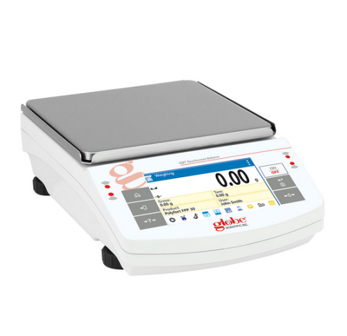 Balance, Precision, 6000 g x 0.01 g, Internal Calibration, 100-240 V, 50-60 Hz, External Batteries, Includes ISO/IEC 17025:2017 Calibration Certificate, Globe Scientific, GBA-6002C-CT