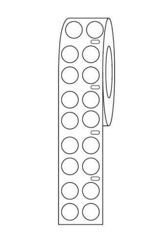 Label Roll, Cryo, Direct Thermal, 9.5 mm Dots, for 1.5 mL Tubes, White, 1000/PK, Globe Scientific, LTC-95WS